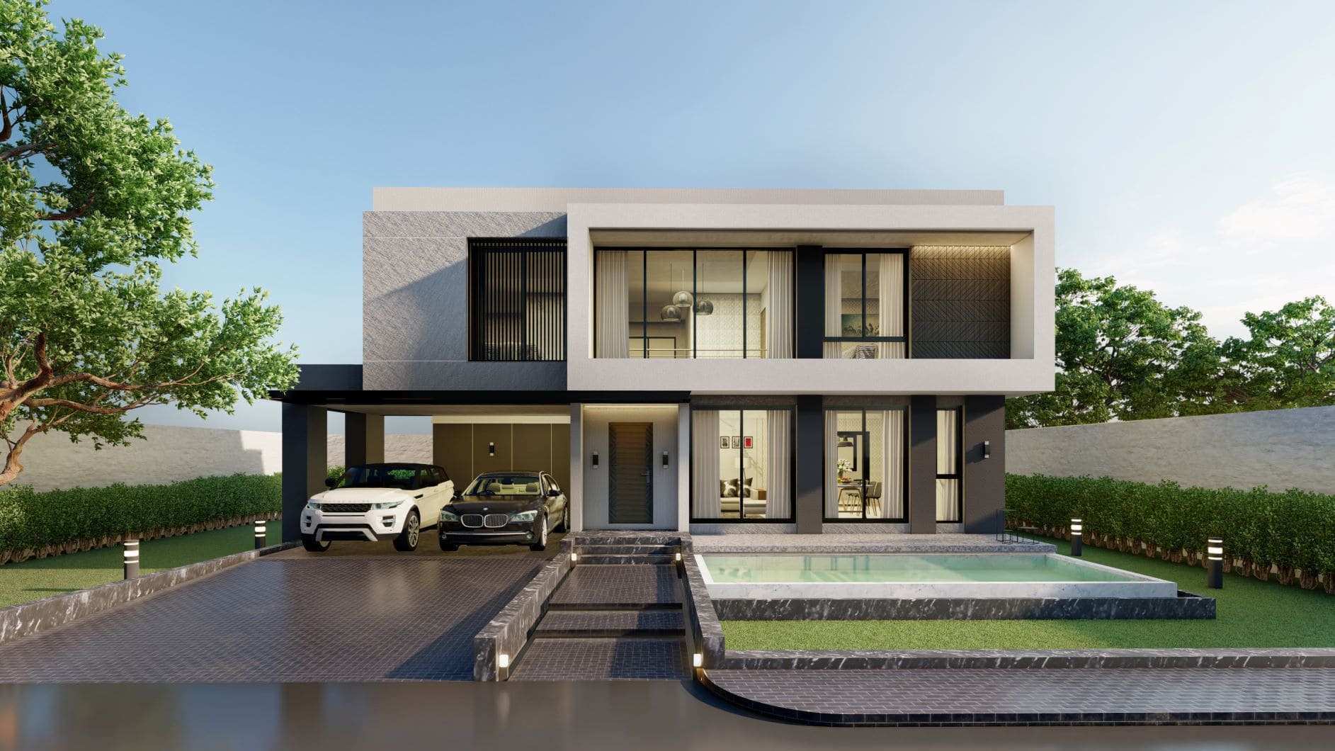 แบบบ้าน HSD – 06 Modern Cube รับสร้างบ้าน Homesquare